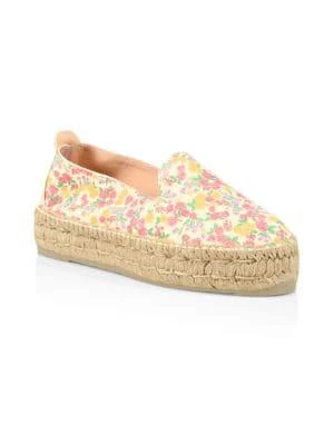 商品MANEBÍ|Loveshackfancy x Manebi Floral Suede Platform Espadrilles,价格¥556,第2张图片详细描述