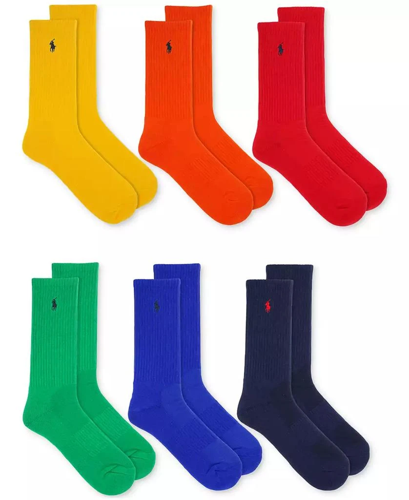 商品Ralph Lauren|Men's 6-Pk. Performance Colorful Crew Socks,价格¥221,第1张图片