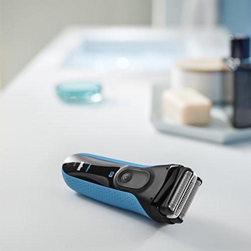 Braun Electric Series 3 Razor with Precision Trimmer, Rechargeable, Wet & Dry Foil Shaver for Men, Blue/Black, 4 Piece商品第3张图片规格展示