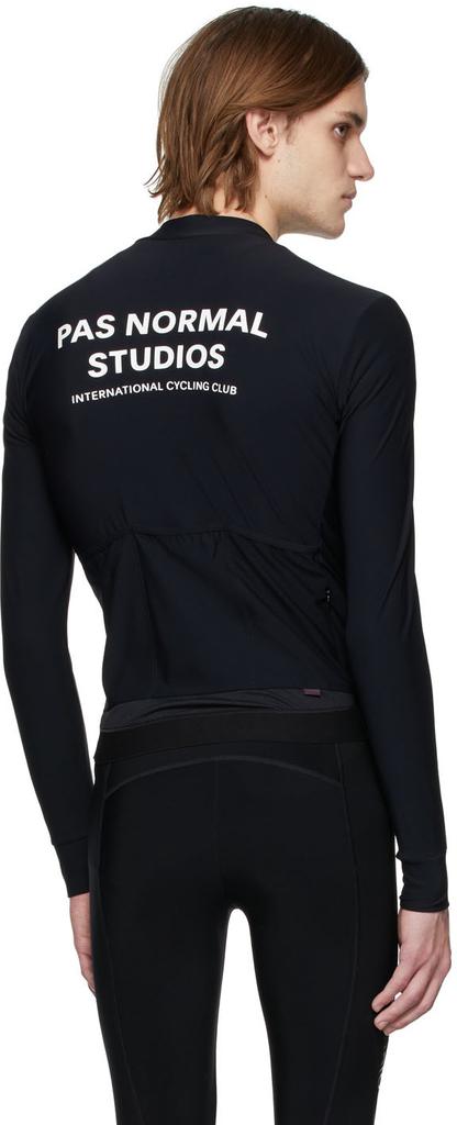 Black Jersey Zip-Up Long Sleeve T-Shirt商品第3张图片规格展示