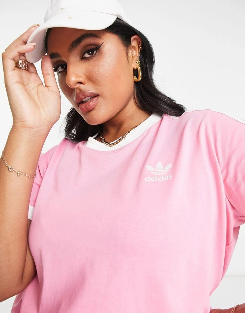 商品Adidas|adidas Originals Plus three stripe t-shirt in pink,价格¥271,第3张图片详细描述
