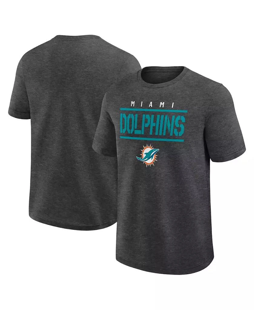 商品Logo Athletic|Men's Heather Charcoal Miami Dolphins Top Notch T-Shirt,价格¥260,第1张图片