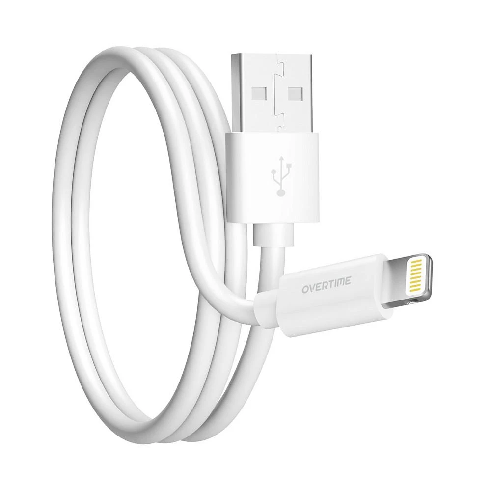 商品Overtime|Apple MFi Certified iPhone 11/XR/SE/10/8 4ft Charging Cable | USB to Lightning Cable for iPhone - White,价格¥90,第1张图片