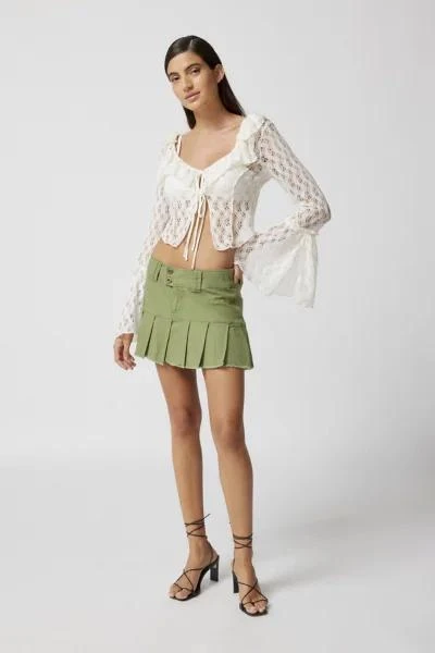 UO Raven Linen Pleated Mini Skirt 商品