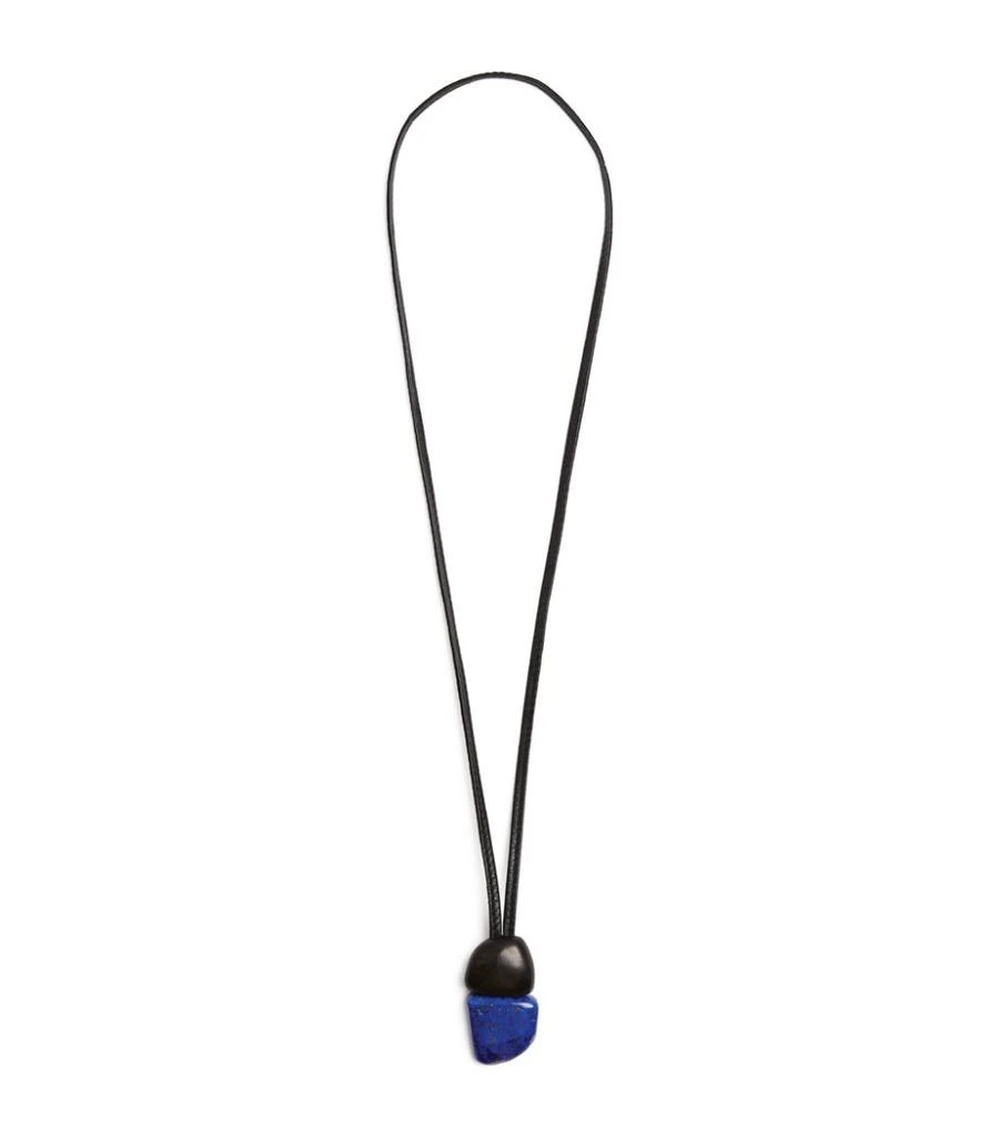 商品Eskandar|Lapis Lazuli and Kamagong Pendant Necklace,价格¥4873,第1张图片