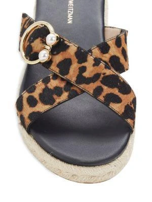 商品Stuart Weitzman|Leopard-Print Calf Hair Espadrille Sandals,价格¥798,第5张图片详细描述