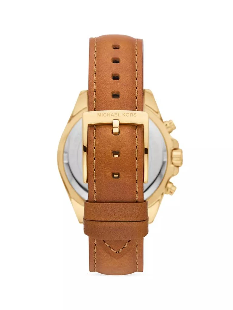 商品Michael Kors|Bradshaw Goldtone Stainless Steel &amp; Leather Chronograph Watch,价格¥1872,第4张图片详细描述