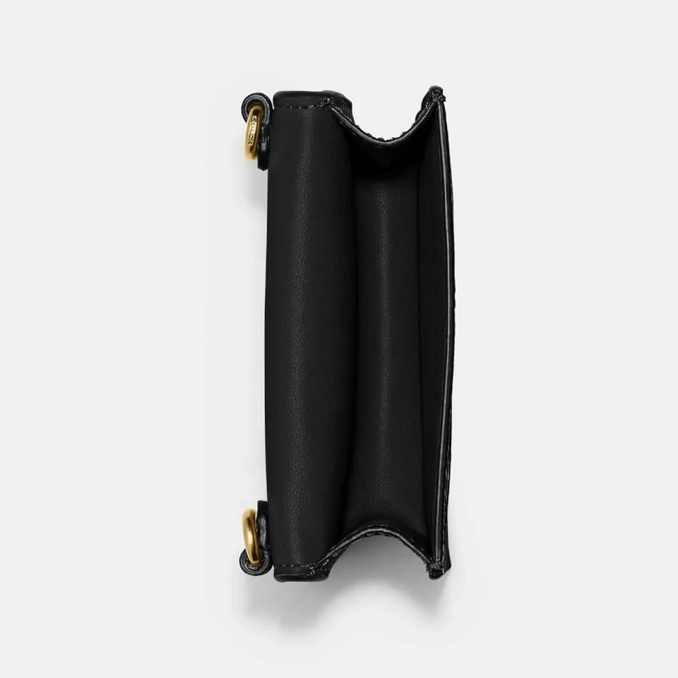 商品Coach|Coach Women's Refined Calf Leather Card Case With Chain - Black,价格¥874,第3张图片详细描述