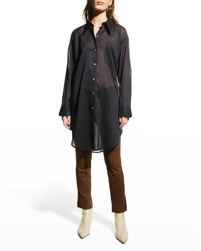商品Vince|Long-Sleeve Short Mesh Shirtdress,价格¥697,第1张图片