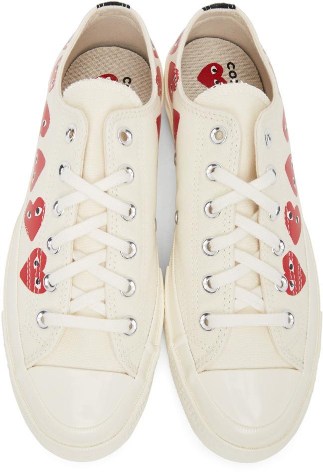 商品Comme des Garcons|Off-White Converse Edition Multiple Hearts Chuck 70 Low Sneakers,价格¥1170,第7张图片详细描述