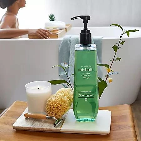 商品Neutrogena|Neutrogena Rainbath Renewing Shower and Bath Gel, Pear & Green Tea, 40 fl. oz.,价格¥163,第3张图片详细描述