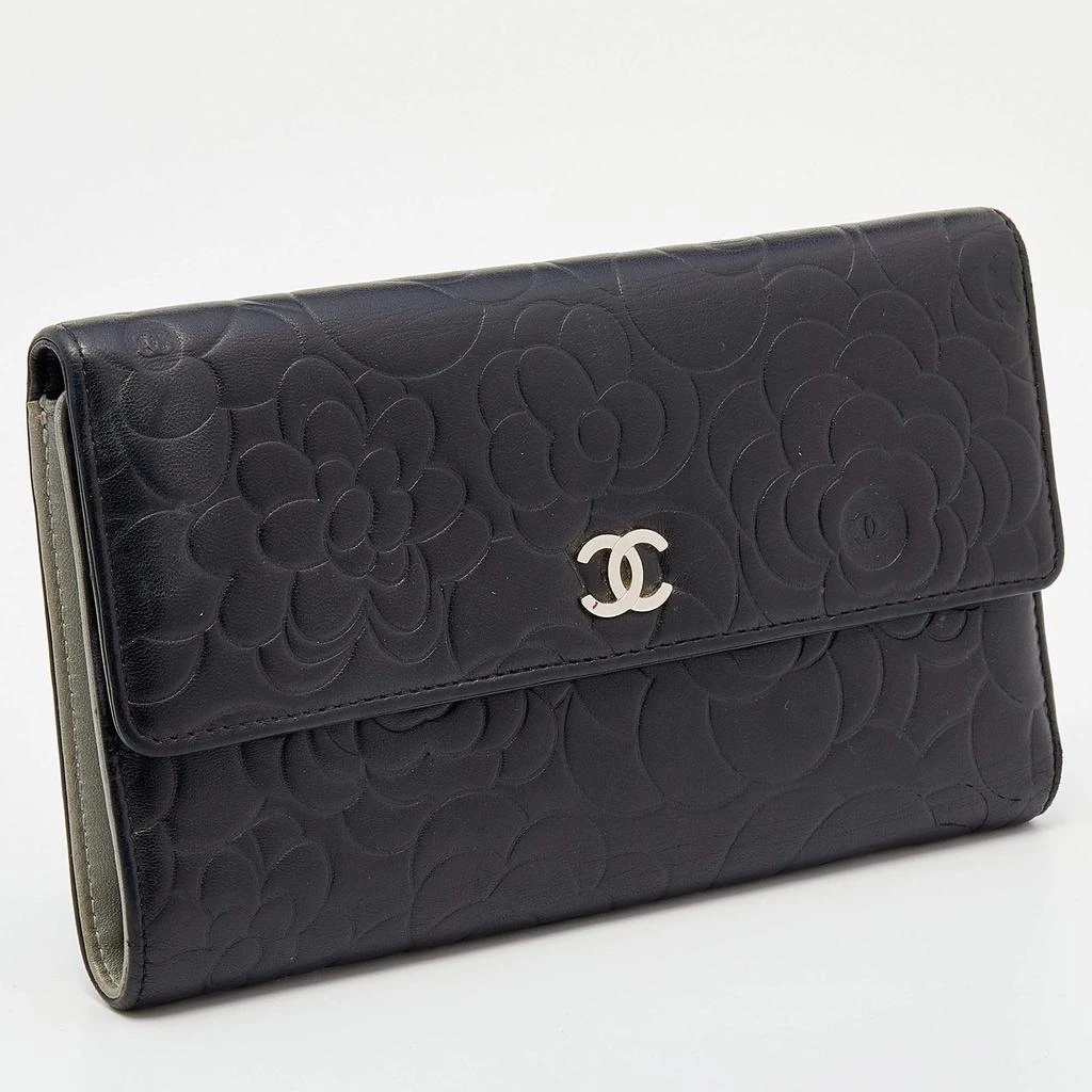 商品[二手商品] Chanel|Chanel Black Leather Camellia Flap Wallet,价格¥2096,第4张图片详细描述
