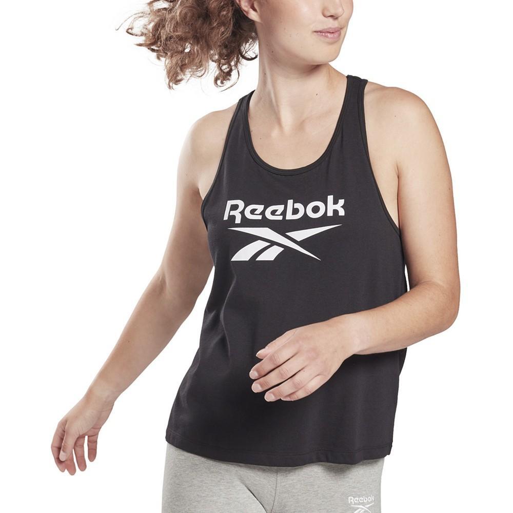 商品Reebok|Women's Identity Logo Racerback Jersey Tank Top,价格¥133,第1张图片