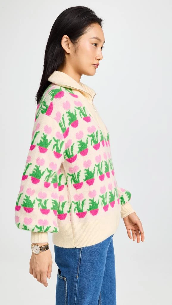 商品Kitri|KITRI Lorna Flower Pot Zip Up Sweater,价格¥1439,第4张图片详细描述