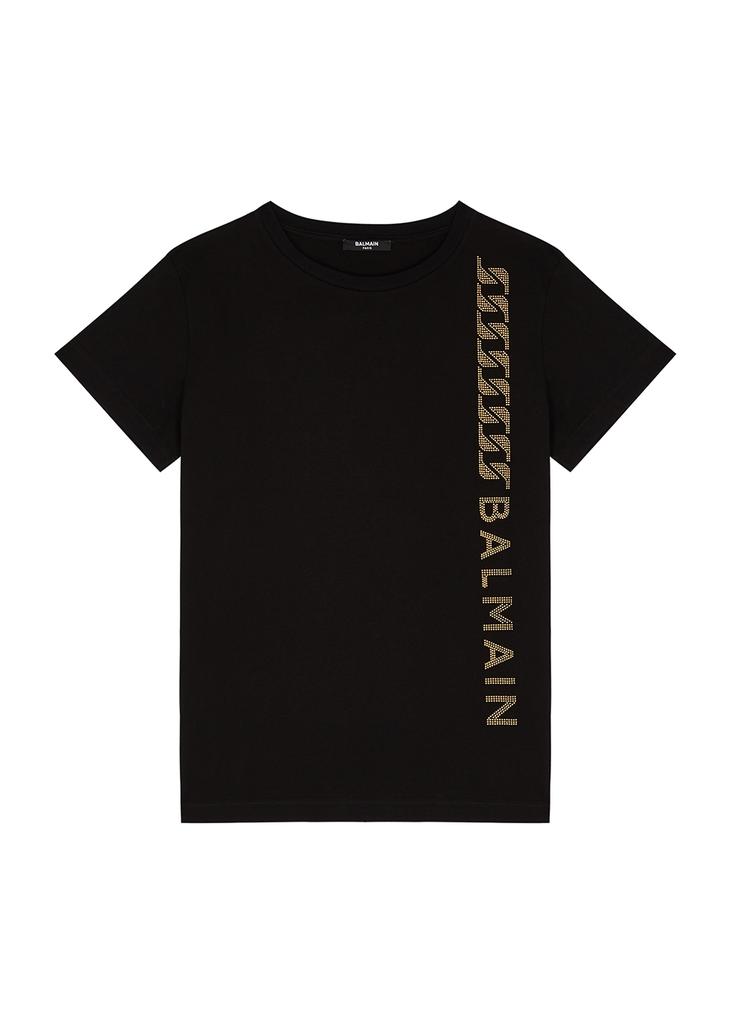 KIDS Black stud-embellished cotton T-shirt (12-14 years)商品第1张图片规格展示