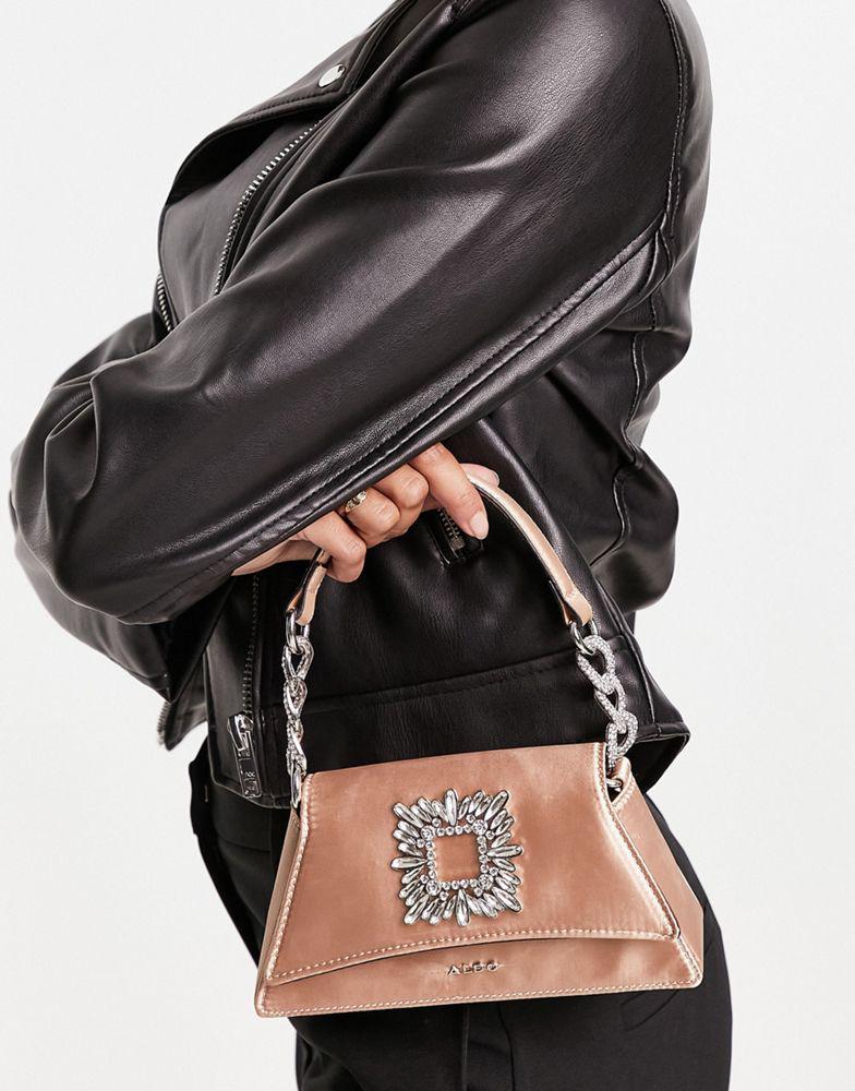 ALDO Carre mini grab bag with crystal embellishment in pink商品第4张图片规格展示
