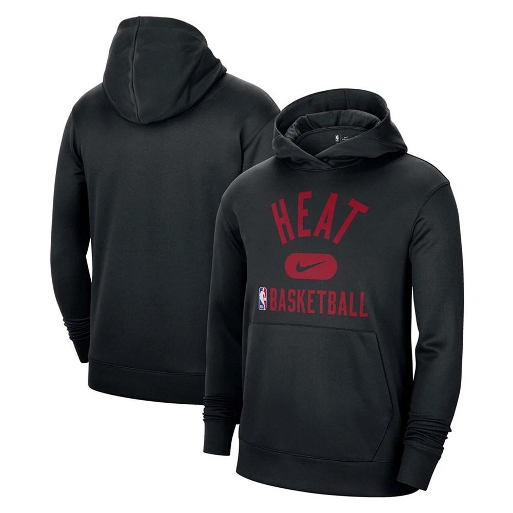 商品NIKE|Men's Black Miami Heat 2021-2022 Spotlight On Court Performance Practice Pullover Hoodie,价格¥532,第1张图片