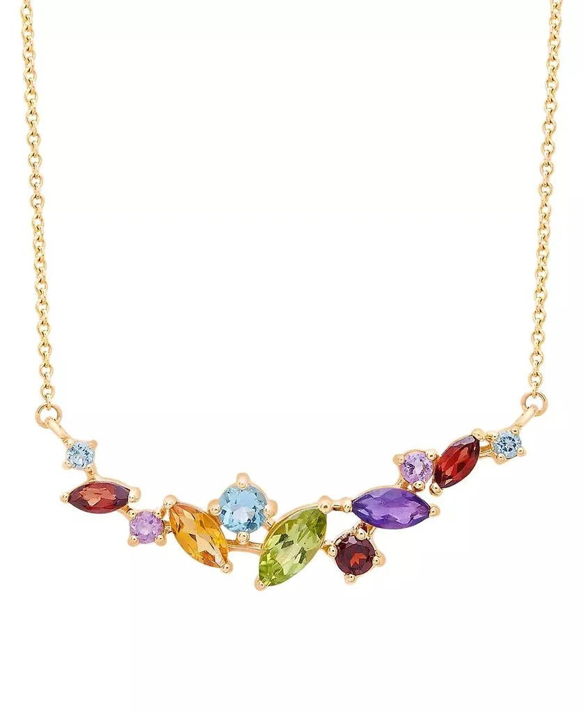 商品Macy's|Multi-Gemstone Scattered Cluster 18" Pendant Necklace (1-1/8 ct. t.w.) in 14k Gold,价格¥2880,第1张图片