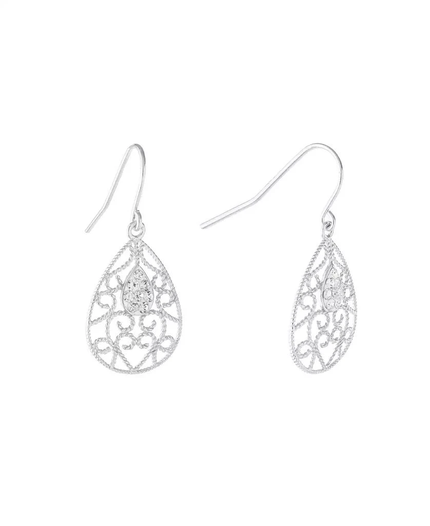 商品Giani Bernini|Crystal (0.16 ct.t.w) Filigree Tear Drop Earrings in Sterling Silver,价格¥184,第1张图片