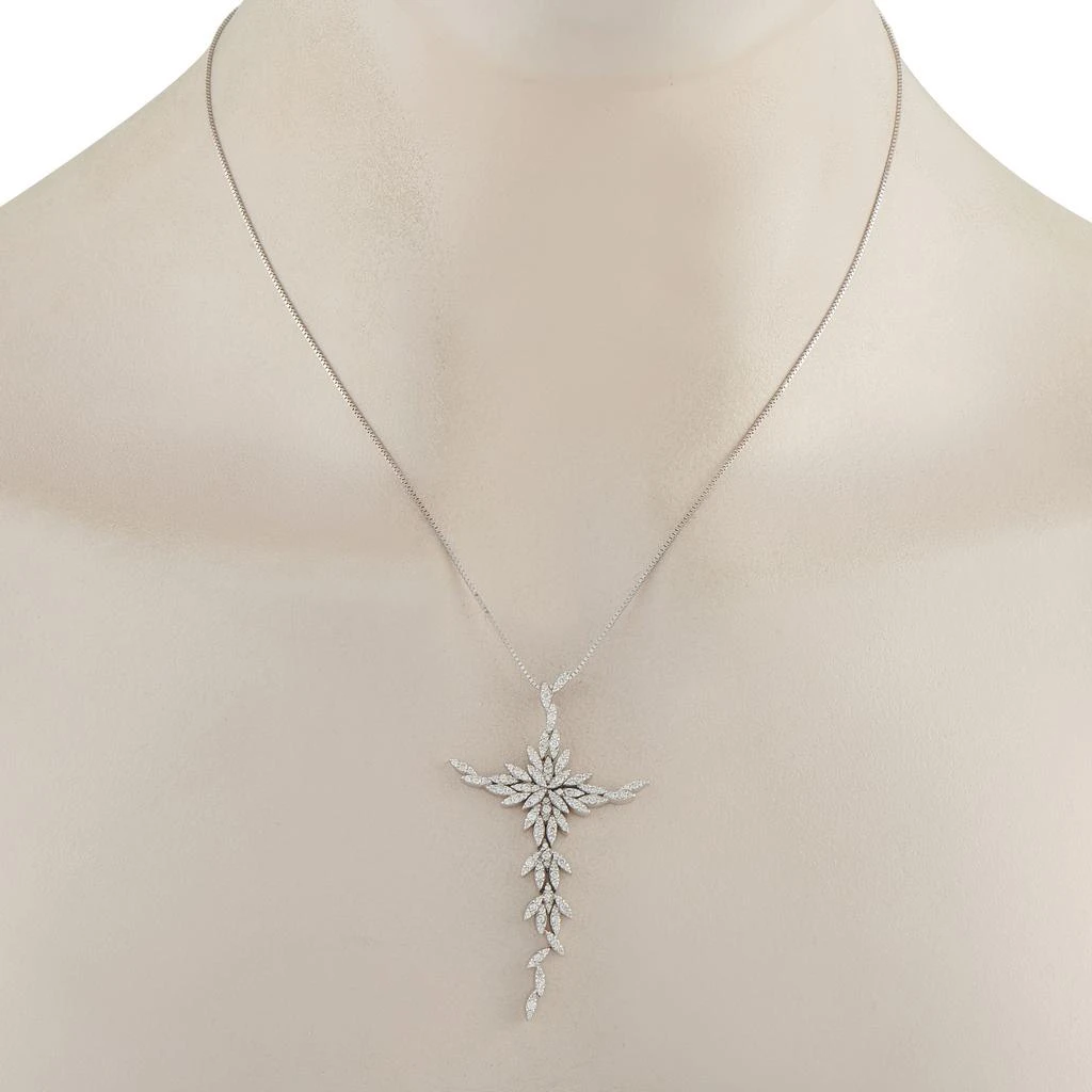 商品[二手商品] LB Exclusive|18K White Gold 1.08 ct Diamond Cross Pendant Necklace MF22-101025,价格¥16425,第2张图片详细描述
