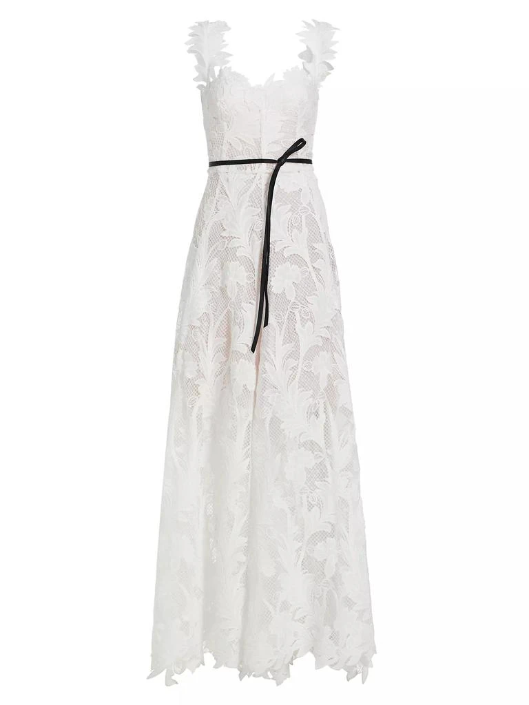 商品Oscar de la Renta|Marbled Carnation Guipure Lace Gown,价格¥13508,第1张图片