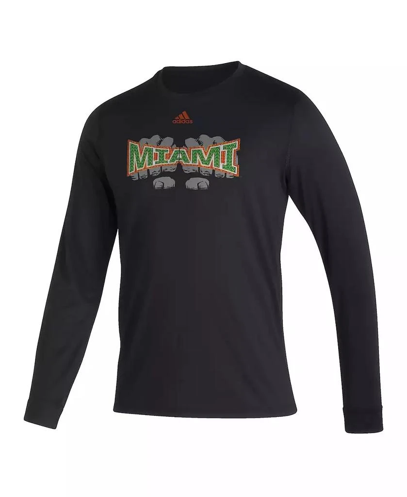 商品Adidas|Men's Black Miami Hurricanes Touchdown Ring Creator Long Sleeve T-shirt,价格¥224,第3张图片详细描述