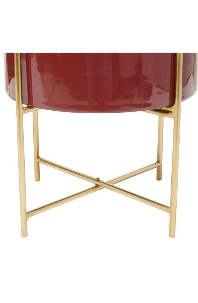商品GINGER BIRCH STUDIO|Red Metal Modern Planter - Set of 2,价格¥616,第4张图片详细描述