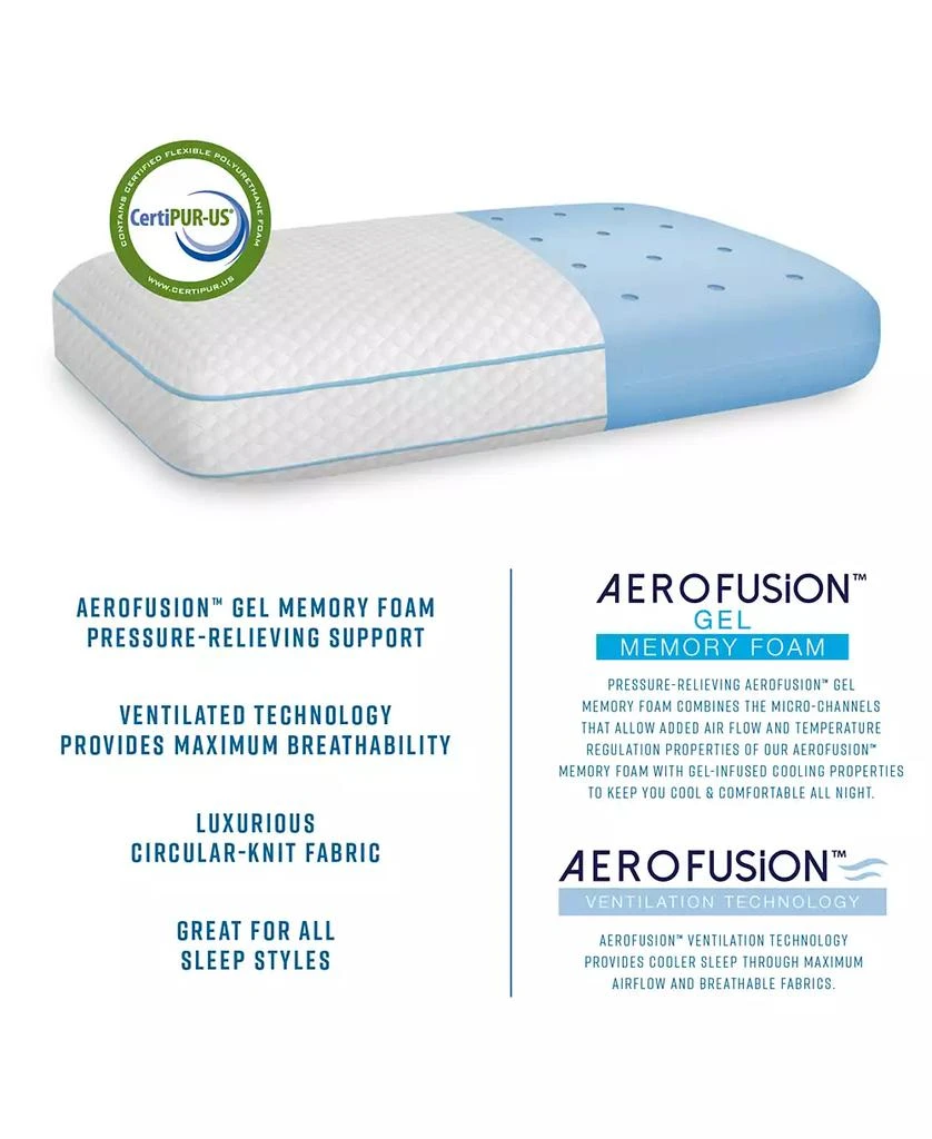 商品BodiPEDIC|Aerofusion Gusseted Gel-Infused Memory Foam Pillow,价格¥358,第4张图片详细描述