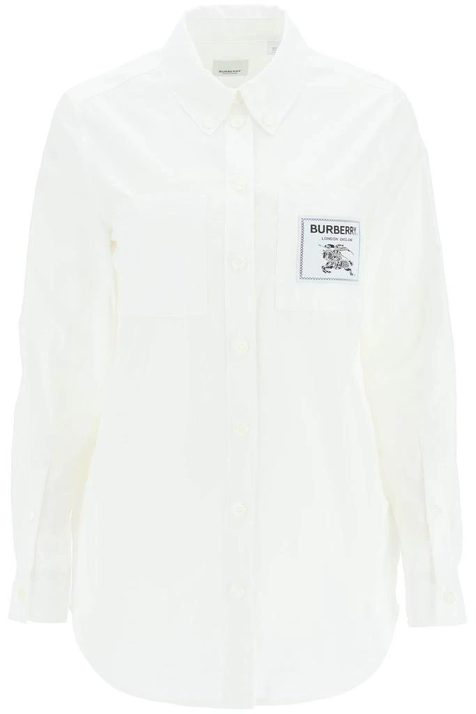商品Burberry|Burberry Logo Patch Long-Sleeved Shirt,价格¥3398,第1张图片