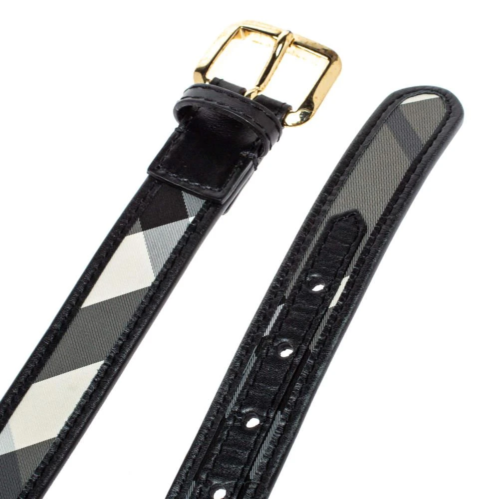 商品[二手商品] Burberry|Burberry Black Beat Check Canvas and Leather Belt 90CM,价格¥928,第4张图片详细描述