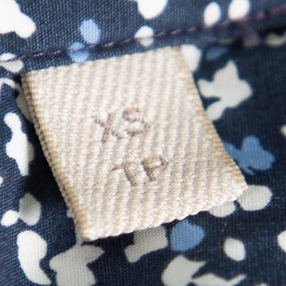 Burberry Brit Navy Blue Printed Cotton Button Front Shirt XS商品第6张图片规格展示