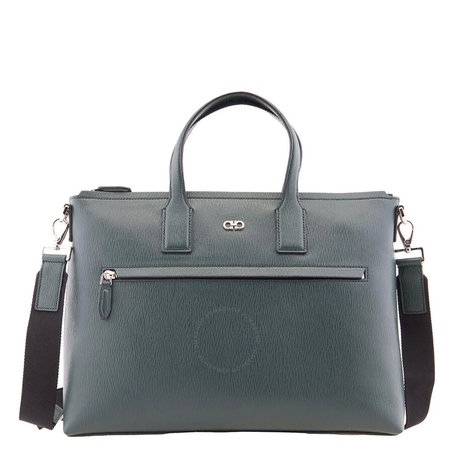 商品Salvatore Ferragamo|Salvatore Ferragamo Hammered Calf Leather Gancini Business Bag,价格¥7427,第1张图片