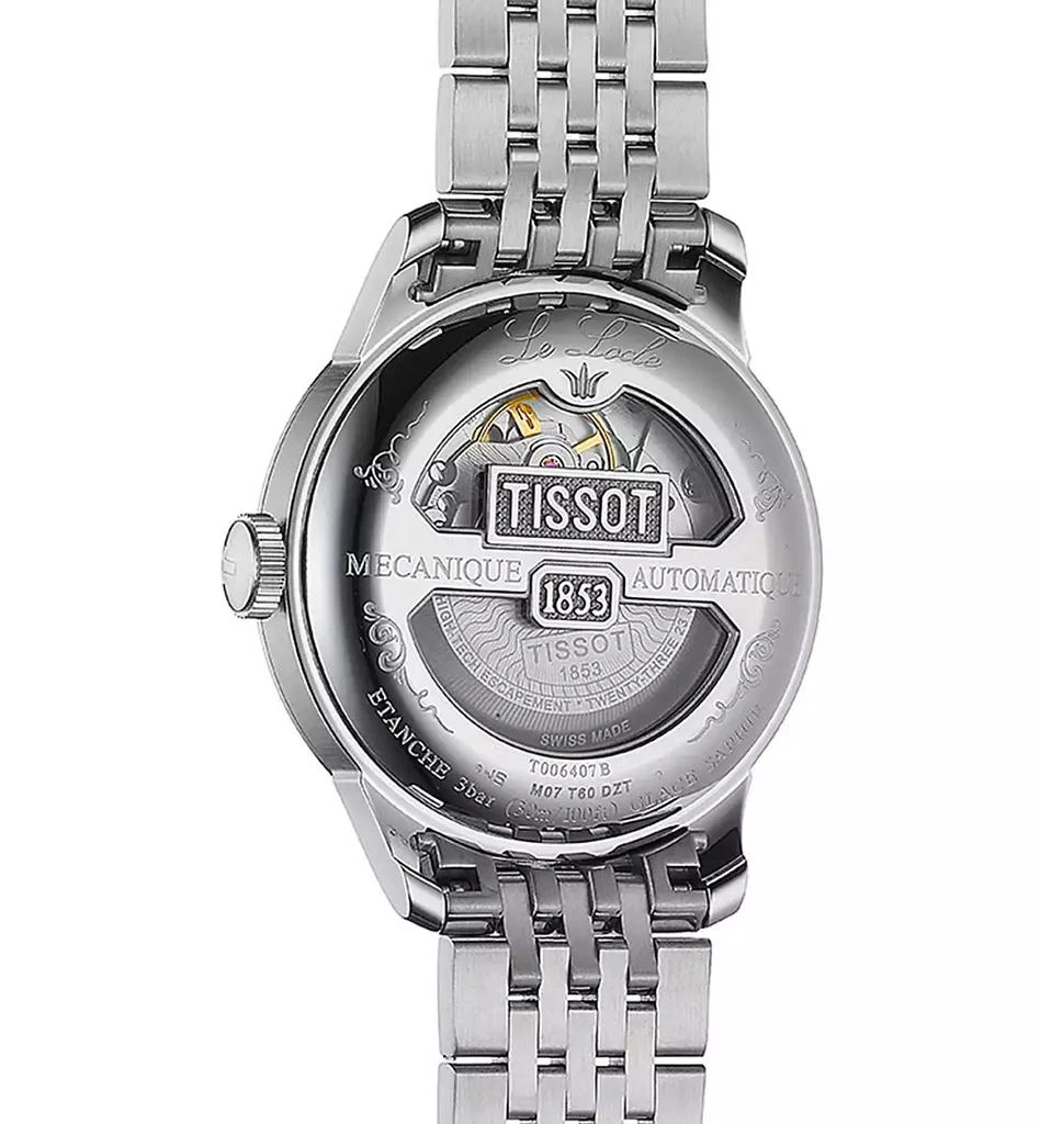 商品Tissot|Men's Swiss T-Classic Le Locle Powermatic 80 Gray Stainless Steel Bracelet Watch 39.3mm,价格¥5045,第5张图片详细描述