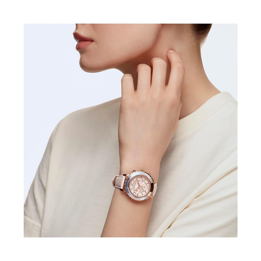 商品Swarovski|Octea Lux Chrono Pink Leather Strap Watch, 38.1mm,价格¥3182,第7张图片详细描述