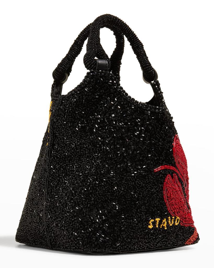 商品Staud|女式 豹纹串珠手提袋,价格¥1890,第5张图片详细描述