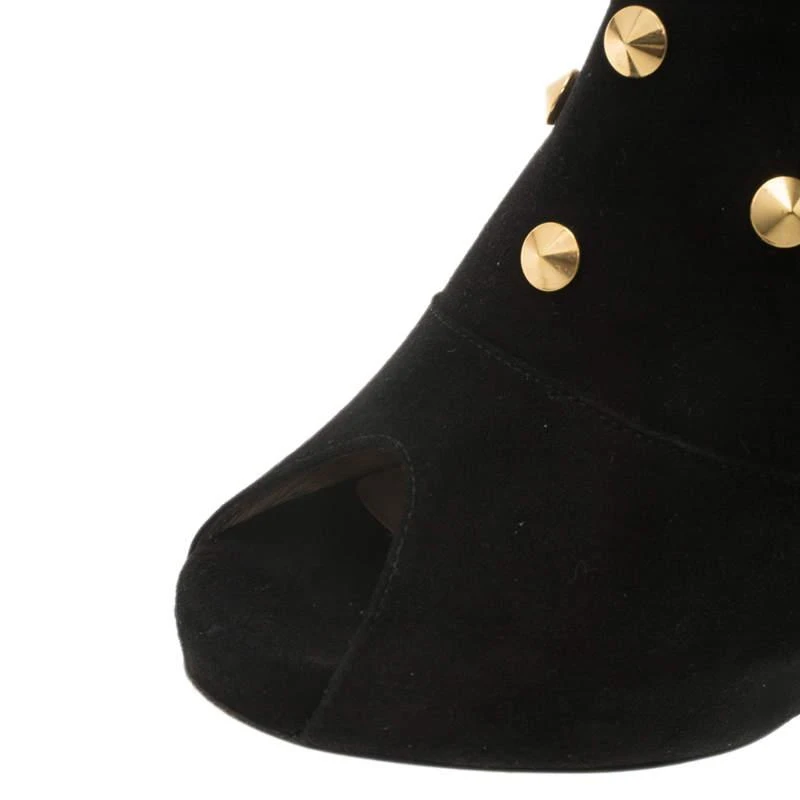 Fendi Black Studded Suede Platform Ankle Boots Size 37.5 商品