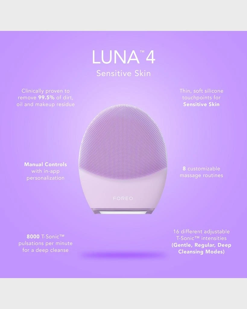 商品Foreo|Luna 4 Facial Cleansing & Firming Massage for Sensitive Skin,价格¥764,第4张图片详细描述