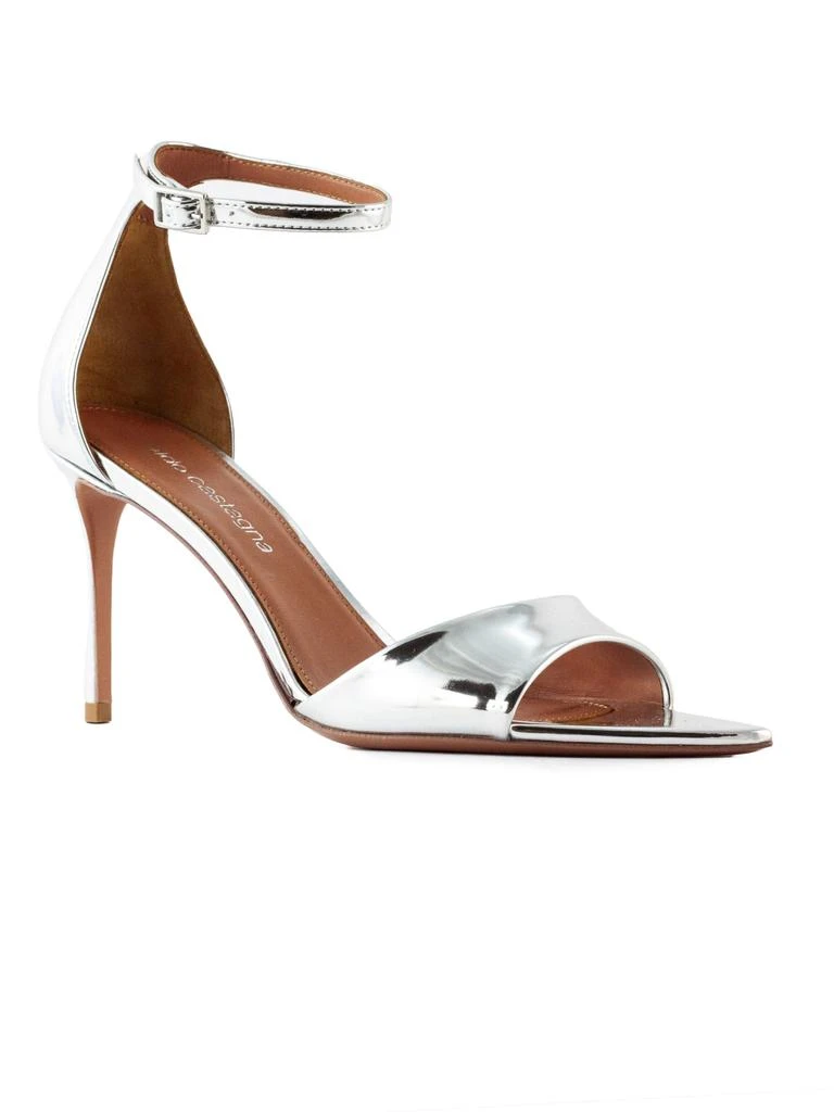 商品ALDO CASTAGNA|Silver Mirror Reflex Leather Aida Sandals,价格¥1868,第2张图片详细描述