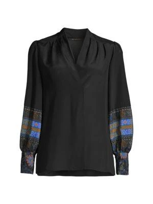 商品Kobi Halperin|Aimee Silk Blouson-Sleeve Blouse,价格¥479,第5张图片详细描述