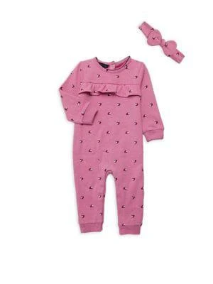 商品Tommy Hilfiger|Baby Girl’s 2-Piece Heart Coveralls & Headband Set,价格¥198,第1张图片