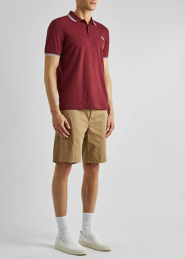 商品Fred Perry|M3600 burgundy piqué cotton polo shirt,价格¥791,第4张图片详细描述