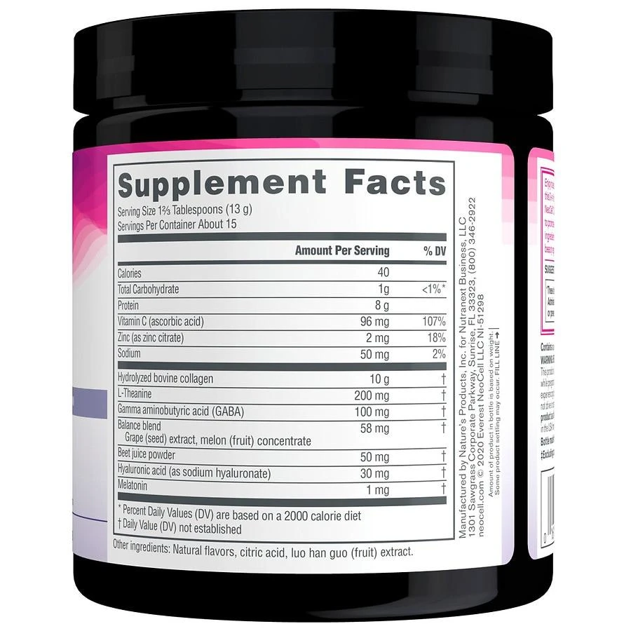 Overnighter Collagen Powder with Hyaluronic Acid, Vitamin C, GABA and Melatonin Blueberry Pomegranate 商品