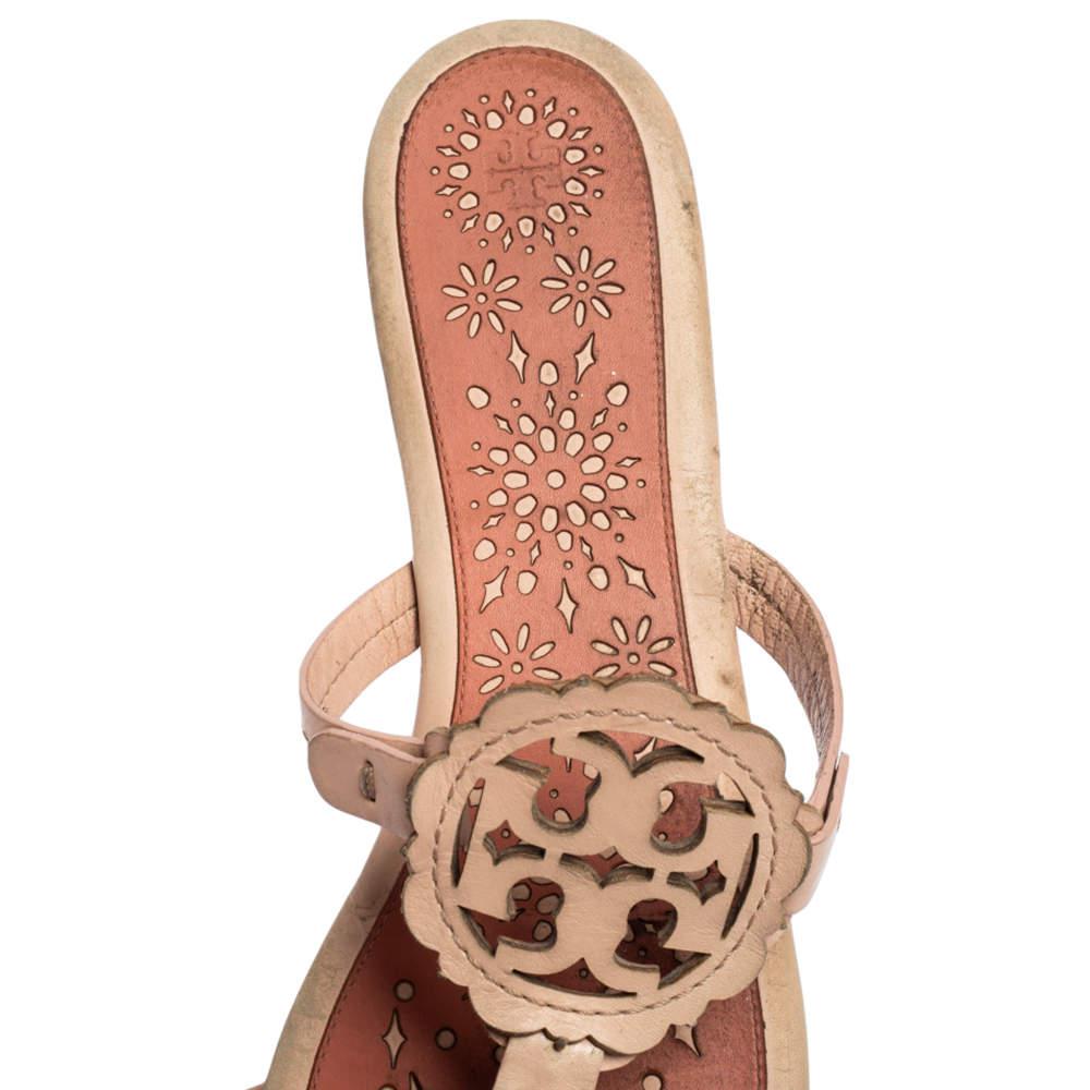 Tory Burch Pink Leather Mini Miller Thong Flat Sandals Size 41商品第7张图片规格展示