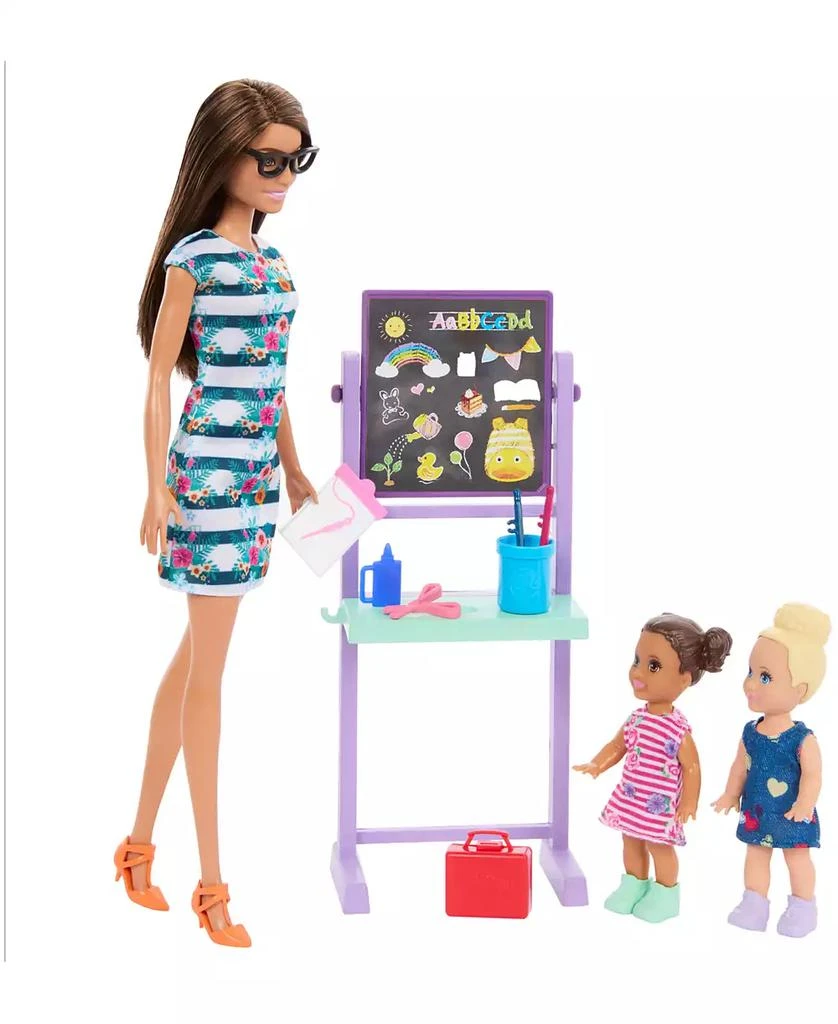 商品Barbie|I Love School Classroom Playset with 1 Fashion Doll, 2 Small Dolls 20+ Accessories,价格¥219,第5张图片详细描述