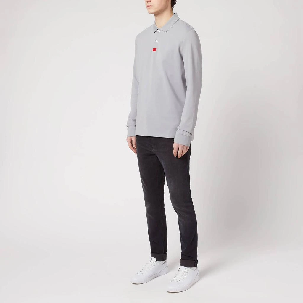 商品Hugo Boss|HUGO Men's Deresolo Long Sleeve Polo Shirt - Silver,价格¥425,第3张图片详细描述