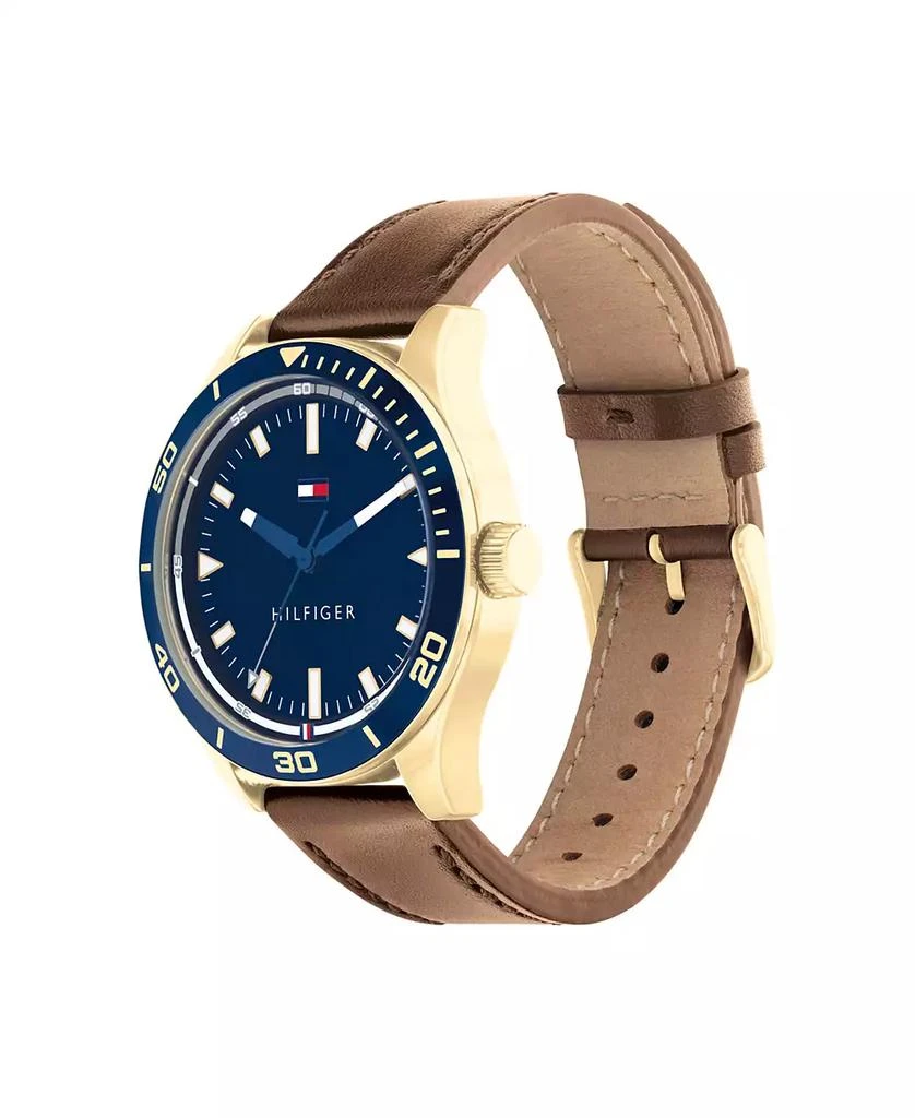 商品Tommy Hilfiger|Men's Brown Leather Strap Watch 38mm,价格¥720,第3张图片详细描述