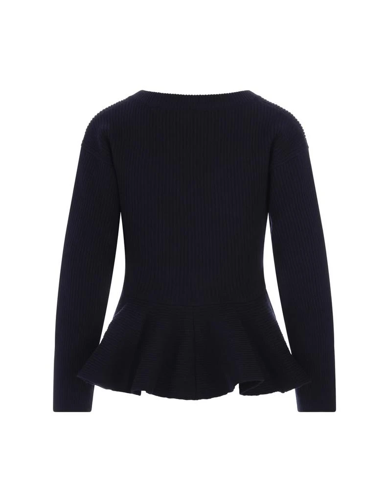 商品Alexander McQueen|Alexander McQueen Woman Navy Blue Sweater With Asymmetrical Hem,价格¥5582,第2张图片详细描述