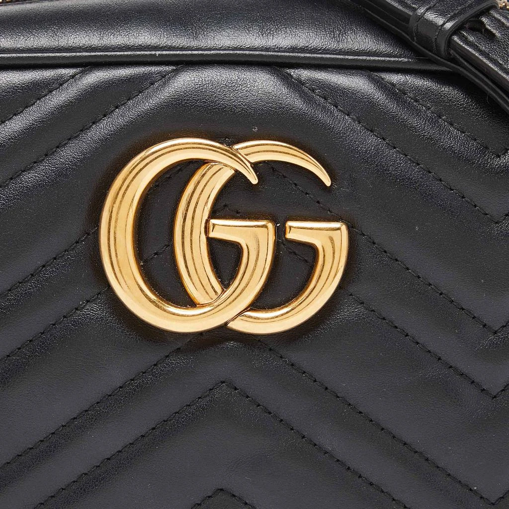 商品[二手商品] Gucci|Gucci Black Matelassé Leather Small GG Marmont Camera Bag,价格¥9541,第5张图片详细描述