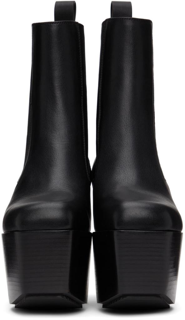 Black Leather Platform Boots商品第2张图片规格展示