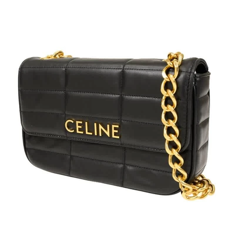 商品Celine|Chain Shoulder Bag In Quilted Goatskin - Black,价格¥22662,第2张图片详细描述